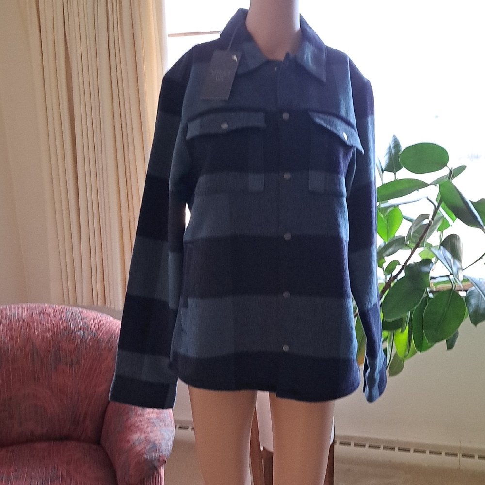 FLASH SALE Buffalo wool blend plaid shirt/jacket, snaps, ptp20" mens s women's m